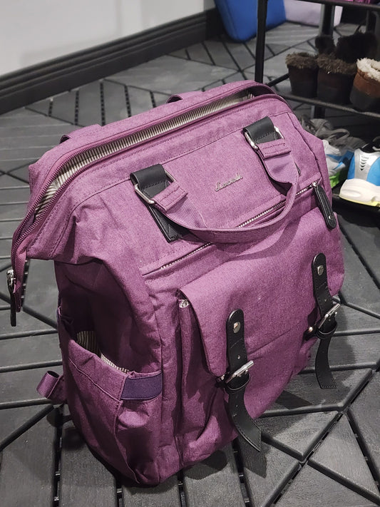 Purple Backpack Laptop Sleeve & many other pockets Adult