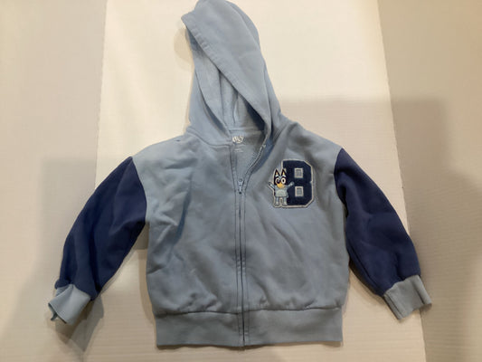 Bluey Zip up with hood sweatshirt Bluey on full back 4T/4