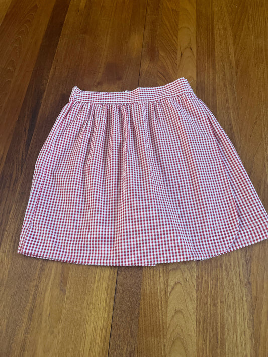 FAST FRIENDS size 8/10 Red white checked seersucker skort 8