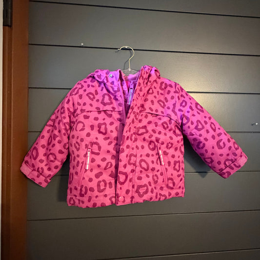 Cat and Jack 3 in 1 winter jacket, magenta leopard 18 Months