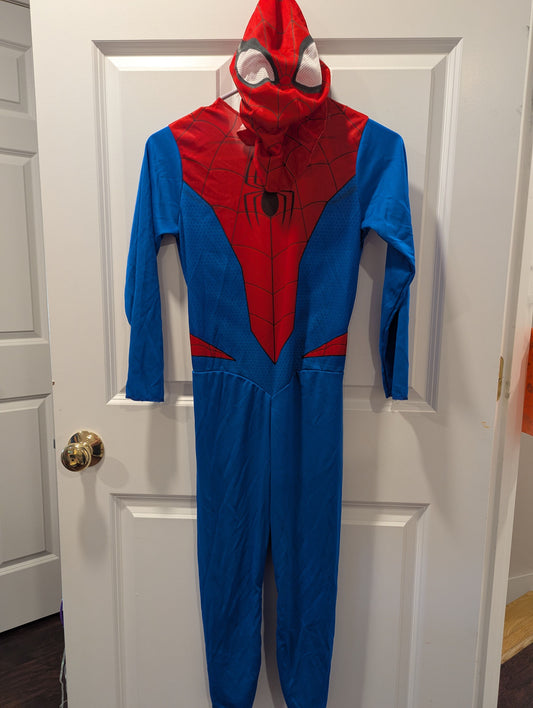 Spiderman Onesie Costume with Mask Size Medium Velcro Closure 8