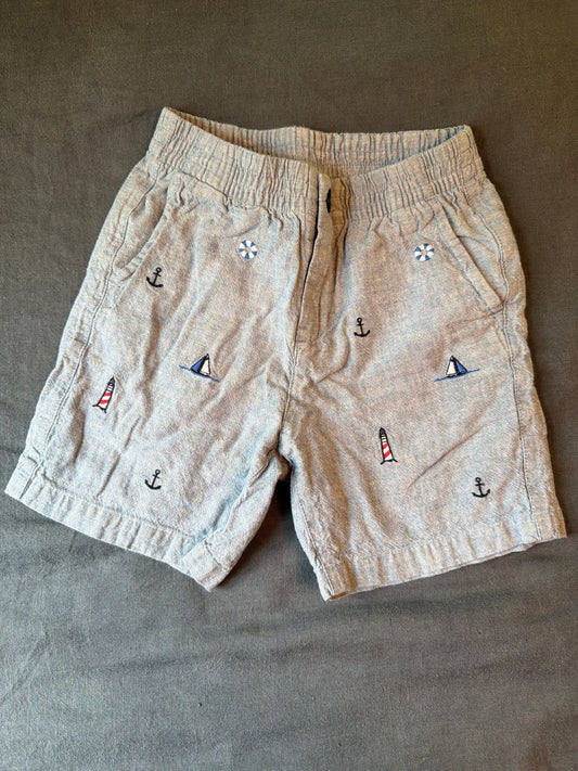 Janie and Jack Like new Preppy blue linen shorts 4T/4