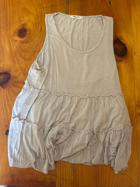 Mikey & Joey tan tank top Tan ruffle tank top Women's - S