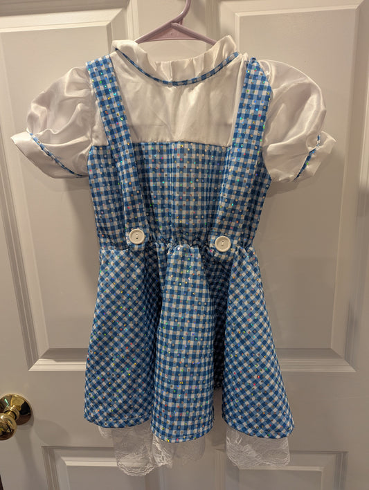 Wizard of Oz Dorothy Costume Dress Size Small, Zipper Back 4T/4