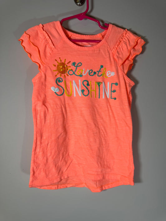 Sonoma Coral Love the Sunshine Ruffle Sleeve Shirt 5T/5