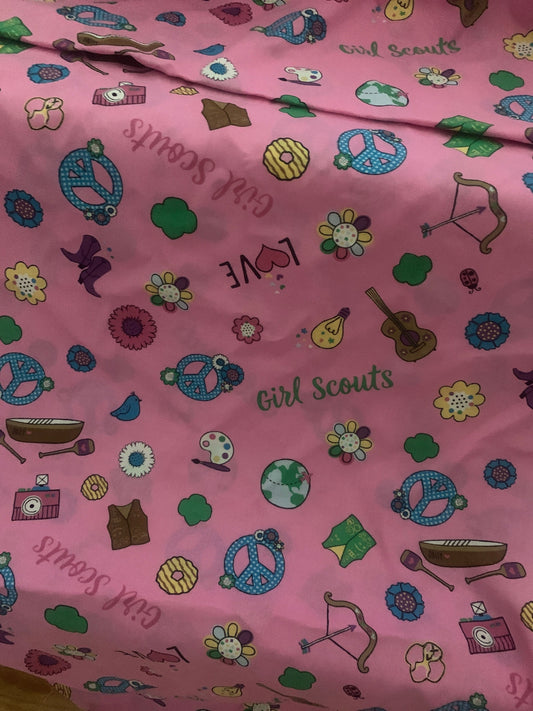 Girl Scouts 2 yards of GS themed fabric.