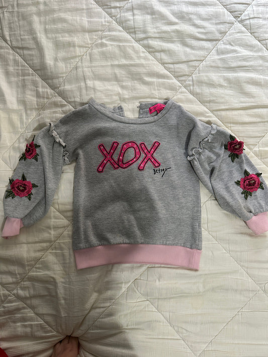 Betsey Johnson Betsey Johnson XOXO Grey Sweatshirt 4T/4