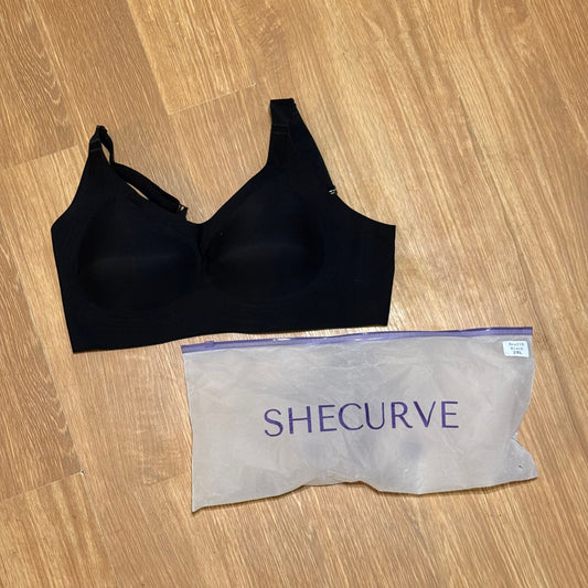 NEW SheCurve Black Adjustable Jelly Bra Brand new clasp back adjustable straps no wire Women's - XXL
