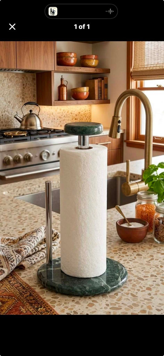 Green Marble Paper Towel Dispenser Beautiful quality and a solid addition to your home Kitchen