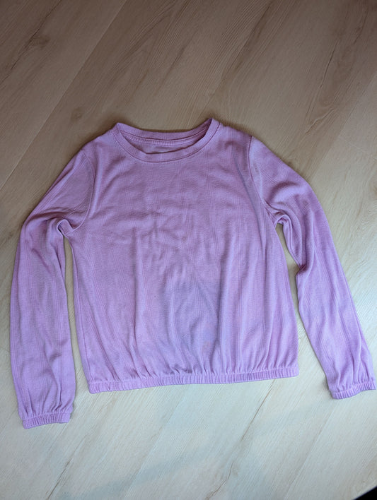 Cat & Jack purple/lilac long-sleeve top, M 8 crewneck pullover w/ ribbed knit pattern 8