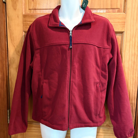 L.L. Bean maroon zip up fleece jacket NWT from outlet size Medium M Men's - M