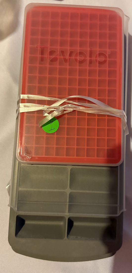 Ice trays/ frozen food/milk trays 2 grey trays. One red tray. Feeding