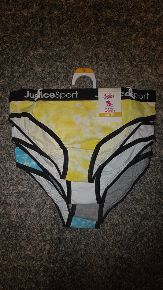 Justice Sport New With Tags girls underwear Pack of FOUR. 12