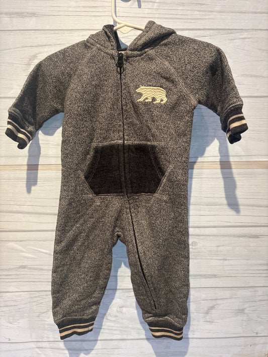 Heritage 3-6m zipper footless sweater onesie - blue 3 Months