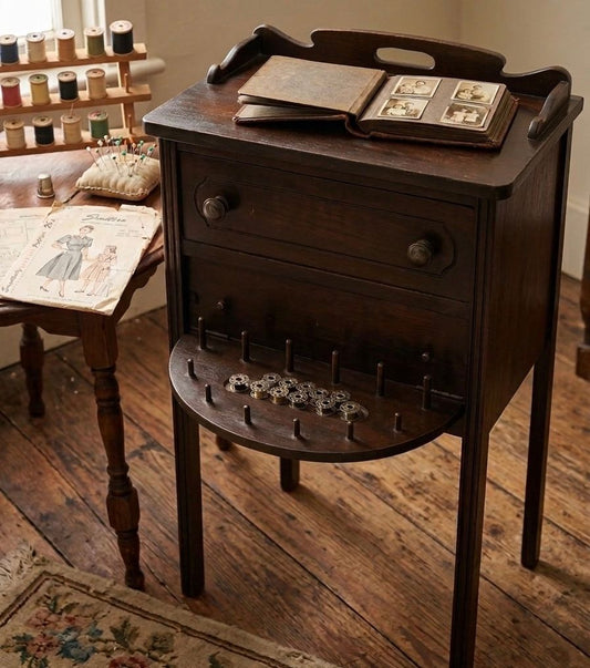 Antique Sewing Cabinet Top needs to be refinished.  Unique treasure.