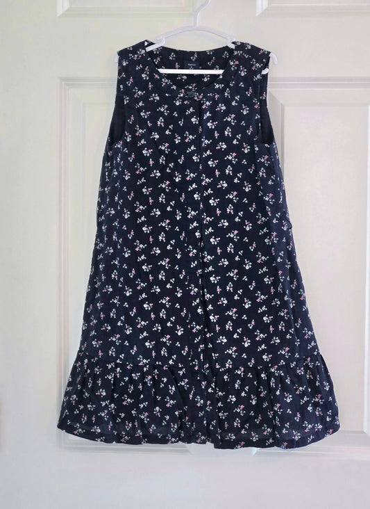 Gap Kids Girls' Size 6/7 Navy Floral Button Up Summer Dress 6