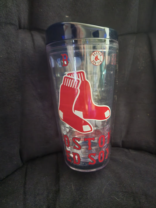 Boston Red Socks Tumbler NEW Push on Blue Top Kitchen