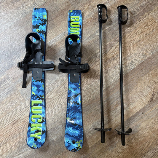 Lucky Bums toddler starter skis and pole set beginner training Snow Sports