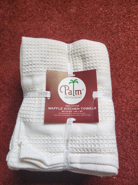 NEW - Palm Restaurant - Kitchen Towels Set of 6, size 20" x 30" Kitchen