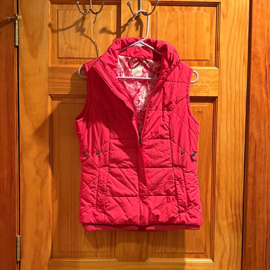 Oakley bright pink winter puffer vest printed inside size Small Women's - S