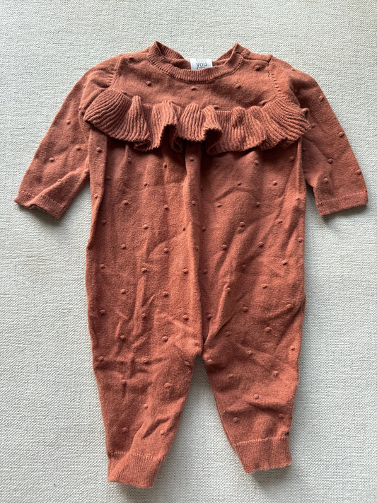 Carters just one you VGUC burnt orange knit onesie outfit Newborn