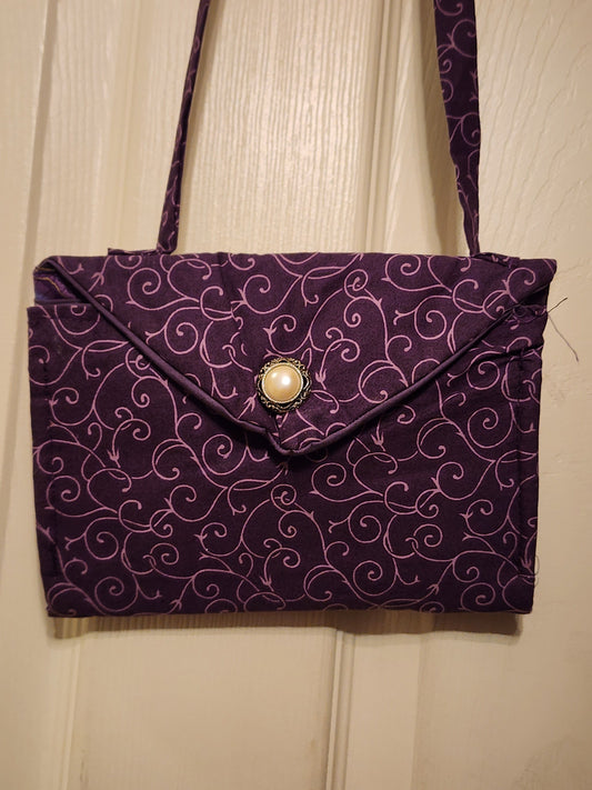 Cross body purple small inside zipper Purse