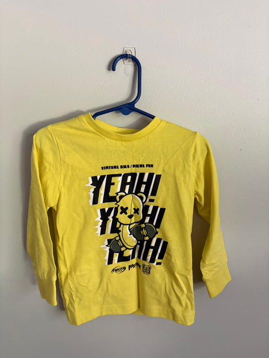 iDO New with Tags Yellow Toddler Boy Shirt Skateboarding Bear Long Sleeve Shirt 24 Months