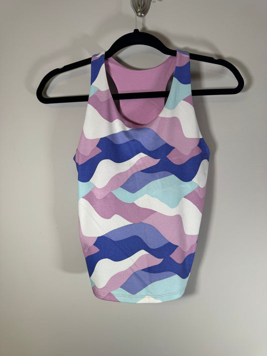 Athletic Works Purple/Navy Blue/Pale Blue/White Sportsbra Athletic Tank Sz 14-16 14