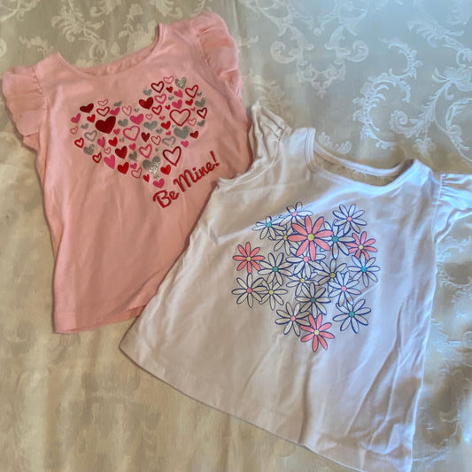 Kidgets, 3T, short sleeve T-shirt Be Mine Valentine, floral, flower, hearts 3T