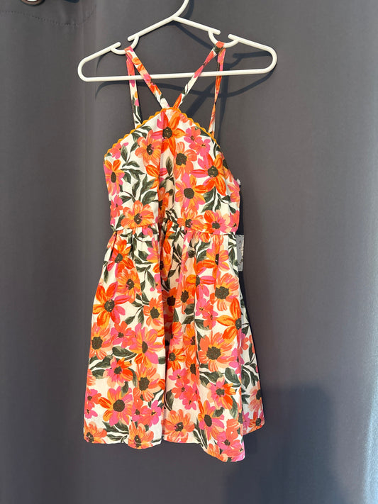 Haute hippie flower dress 2T, brand new White with orange and pink flowers 2T