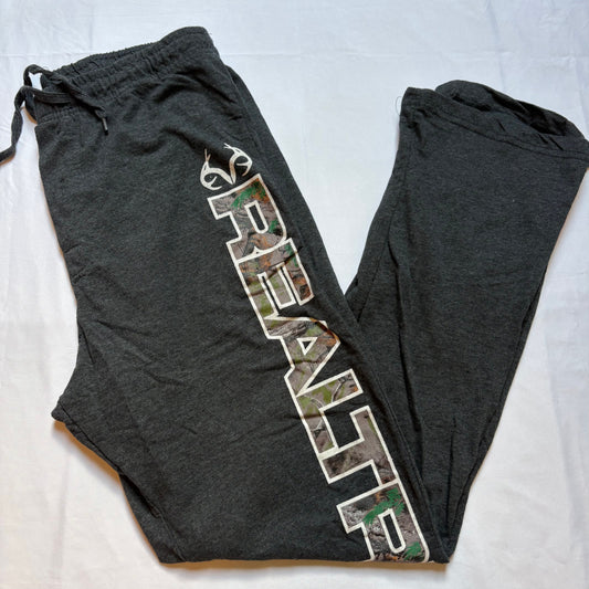 RealTree mens lightweight lounge pants Gray with logo Men's - L