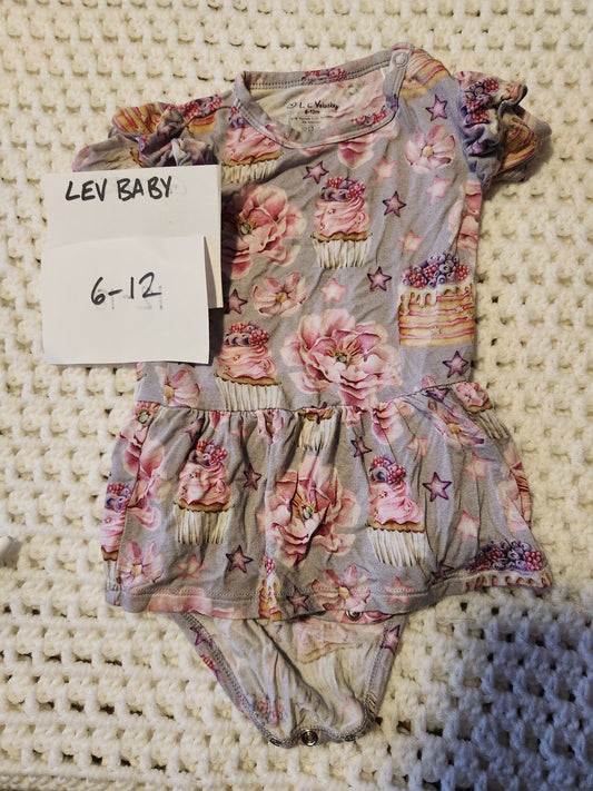 LEV baby - 6/12m Bamboo Birthday cupcake twirl dress 6 Months