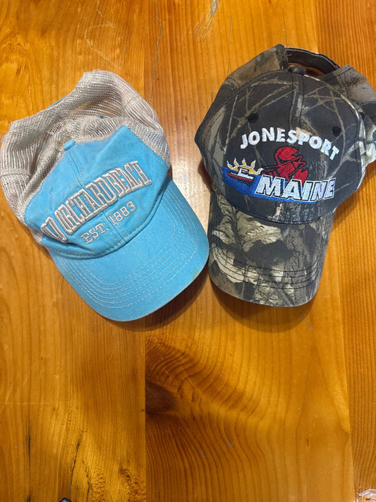 Unknown Two hats adjustable. One old orchard beach and one jonesport Hat