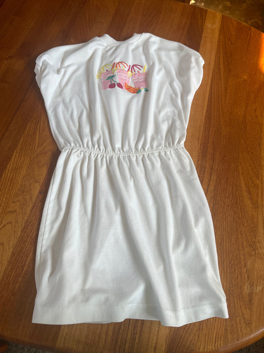 FAST FRIENDS size 10 White knit swim cover up with lemonade applique 8