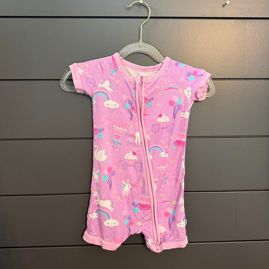 Little Sleepies Shorty zippy unicorns and cupcakes 12-18 months bamboo 12 Months