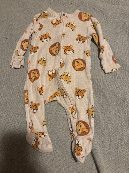 Old Navy Zipper sleeper animals lion tiger 3 Months