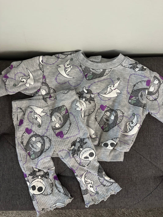 Disney Baby - Baby Girl Outfit Size 0-3 Months Nightmare Before Christmas Sweatshirt and Leggings Newborn