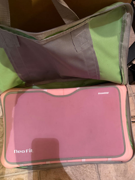 Wii. Wii fit board. Includes green carrying case and pink mat on board. Wii Video Gaming