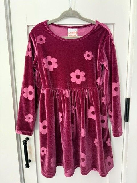 Jumping Beans Long Sleeve Mauve Crushed Velvet Dress 3T