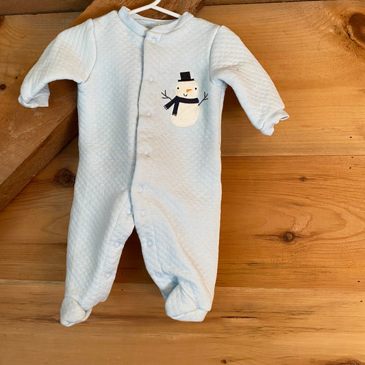 Chick Pea 3m-6m, light blue quilted one-piece suit footies, sleep & play pajama, pj snowman NWOT 3 Months