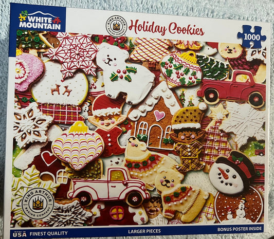 White Mountain Puzzle 1000 piece puzzle. No smoking/No pet home. Assembled once.