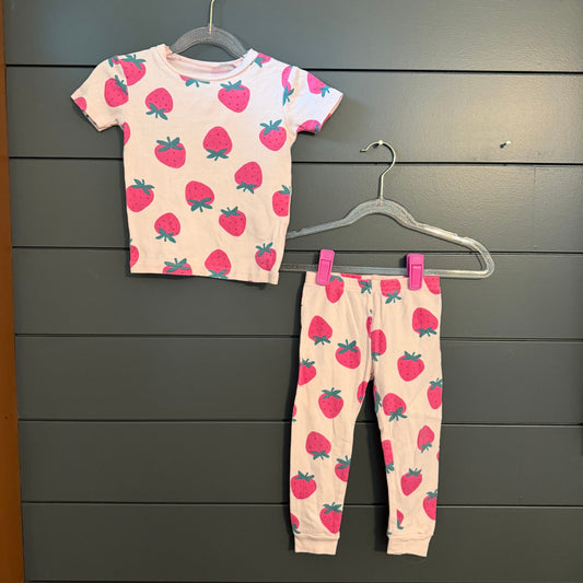 Carters Pajama set pink strawberries short sleeve and pants 2T