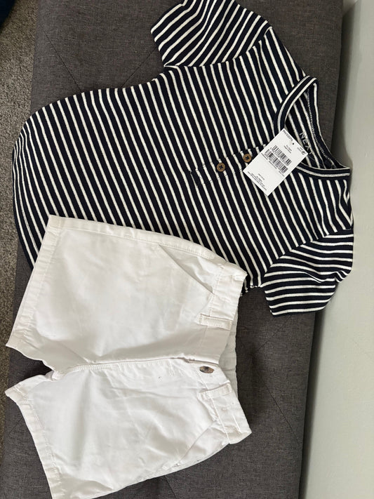 Next Toddler Boy Shorts and Shirt Outfit 2 Items both New with Tags Size 18-24 Months 18 Months
