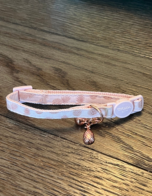 Whisker City NEW Pink Pineapple Breakaway Cat Collar- Small