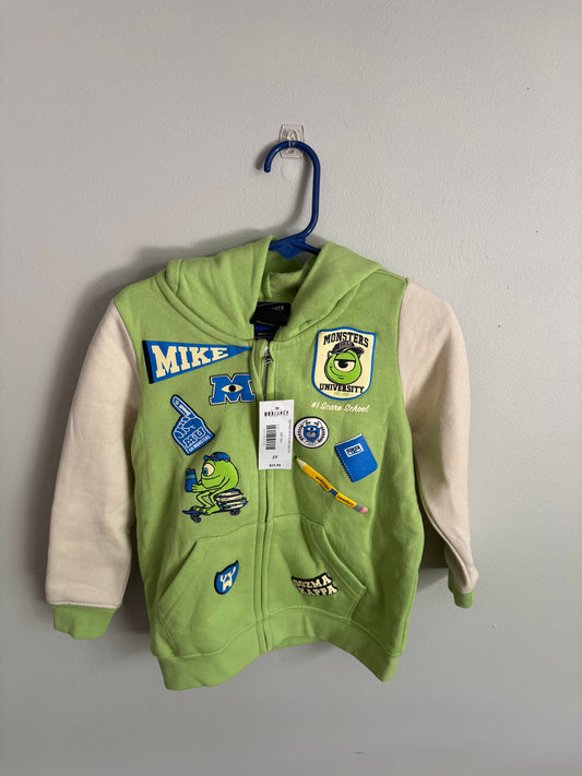 Boxlunch New with Tags Monsters Inc Zip Up Hoodie 2T