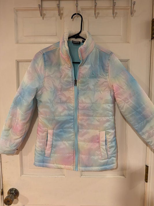 Reebok Size 14/16 pastel multicolor light puffer jacket 14