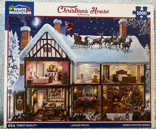 White Mountain Puzzle 1000 piece puzzle. No smoking/No pet home. Assembled once.