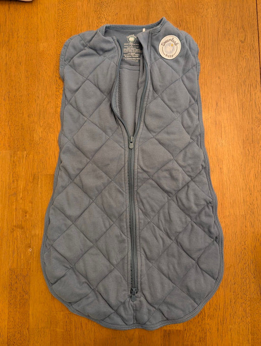 Dreamland, 0-6m - small, blue weighted sleep sack double zipper, velcro internal swaddle, arms in or out Newborn