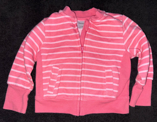 Hanes pink striped zip up sweatshirt 6-12 months Hanes pink striped zip up sweatshirt 6-12 months 6 Months