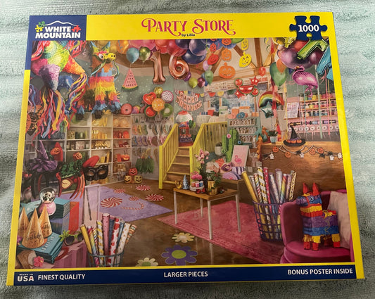 White Mountain Puzzle 1000 piece puzzle. No smoking/No pet home. Assembled once.